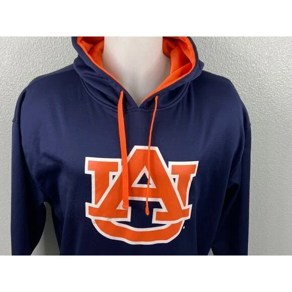 Auburn University Unisex Large Hoodie Champion Blue Orange Tigers - Picture 2 of 10